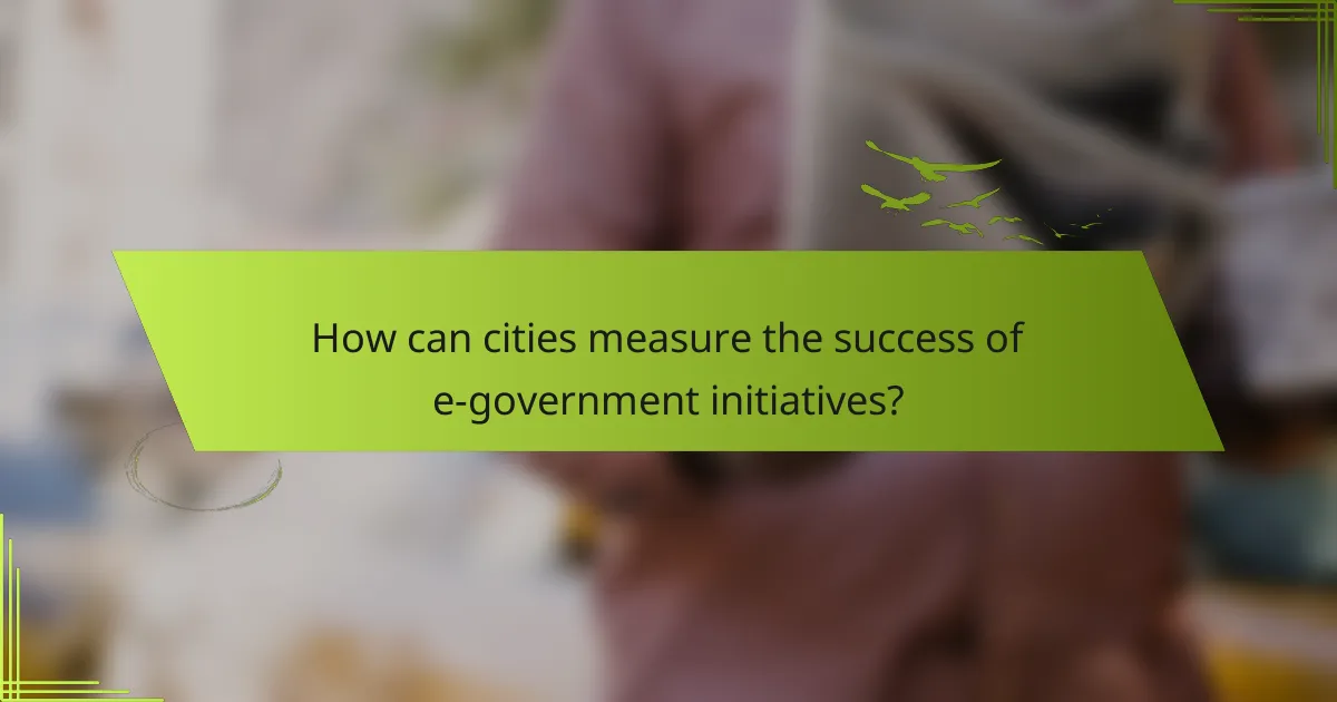 How can cities measure the success of e-government initiatives?