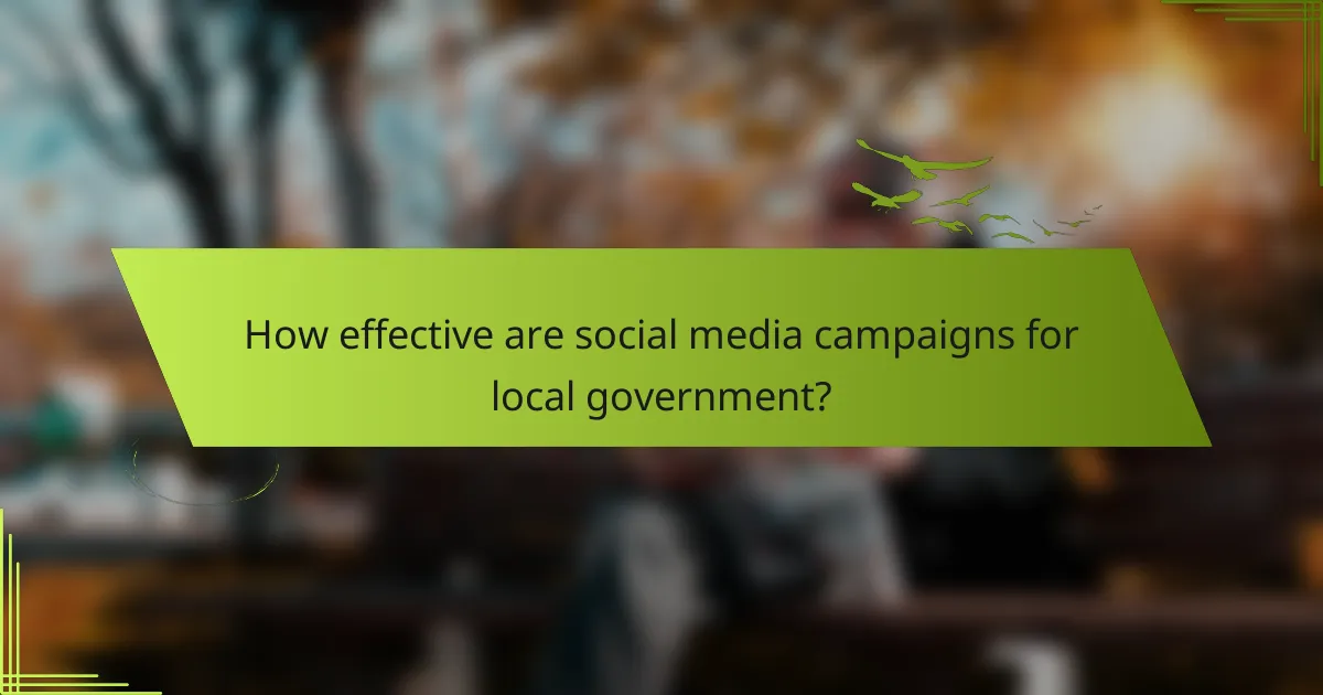 How effective are social media campaigns for local government?