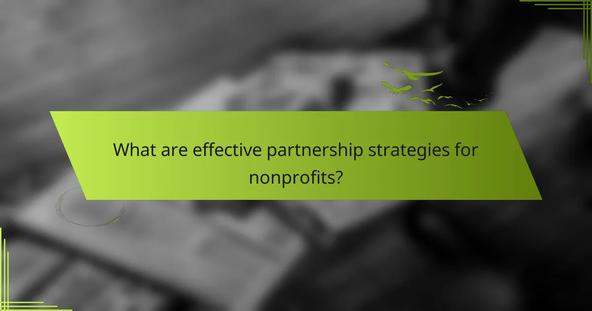 What are effective partnership strategies for nonprofits?
