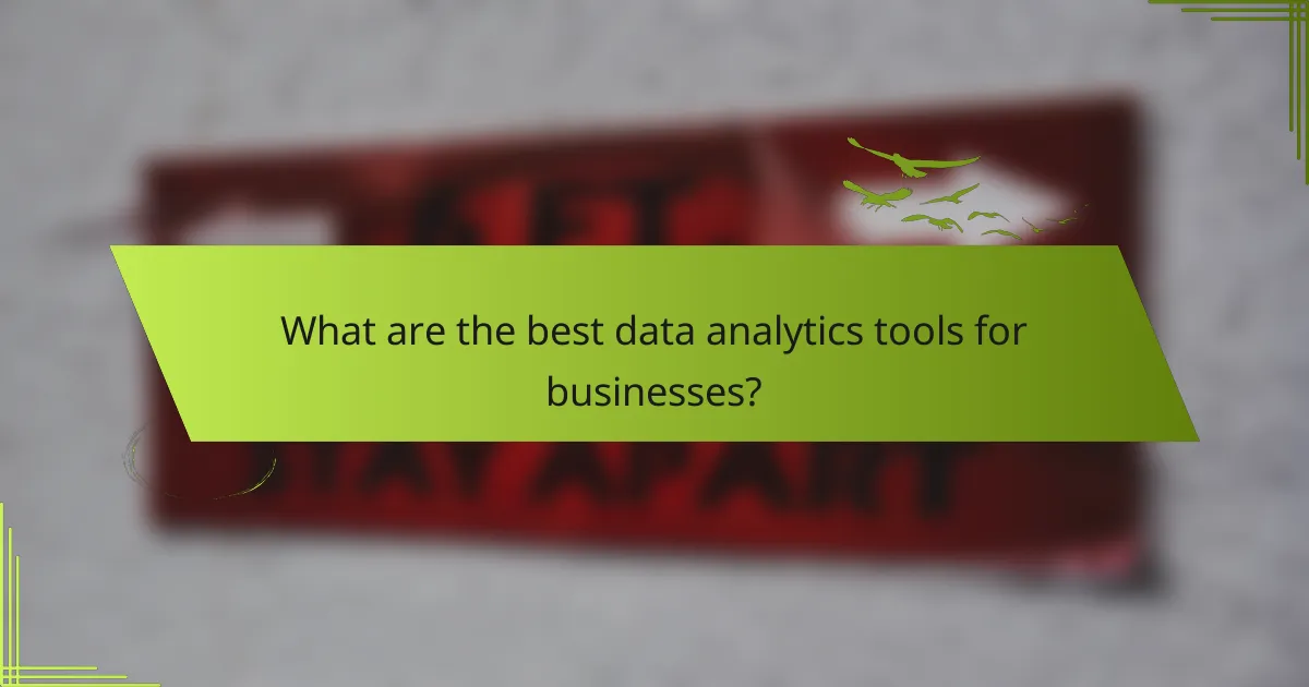 What are the best data analytics tools for businesses?