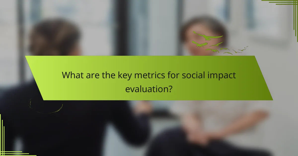 What are the key metrics for social impact evaluation?