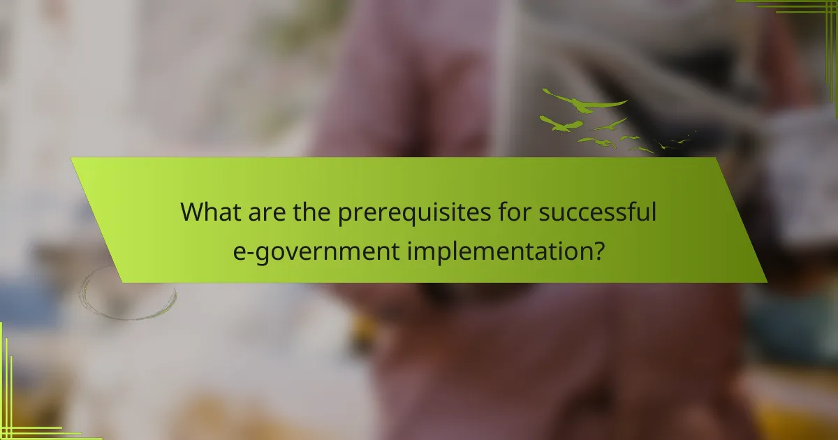What are the prerequisites for successful e-government implementation?
