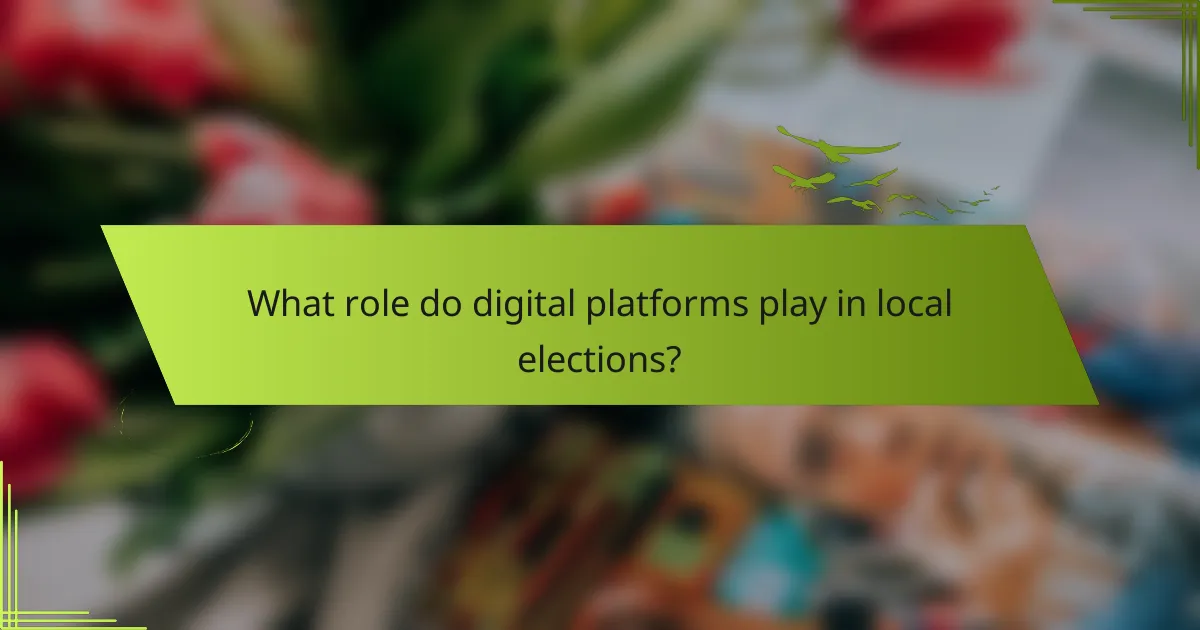 What role do digital platforms play in local elections?